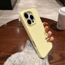 适用于 17、17 Air、17 Pro、17 Pro Max 的液态硅胶三层全包软保护壳，防震、防刮，超细纤维内衬，兼容 13、11、16 Pro Max、15、14 Plus、12 Mini、XS Max、7、8 Plus - 牛奶黃 - 查看 4