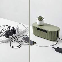 1 Set Cable Management Box, Tool For Hiding Power Strip Cords, Cable Organizer Box Made Of ABS Material, Includes Cable Clips And Sleeves, Suitable For Home And Office - View 7