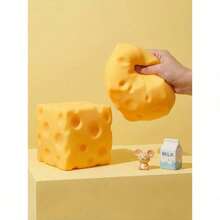 POKOJA LAND 3pcs Squeeze Cheese - Extra Large Soft Squishy Cheese Blocks | Gag Gift, Adult Novelty Toys | 4.25" Giant Stress Ball | Adult Sensory Fidget Toys - Sunshine Entertainment - 彩色 - 查看 10