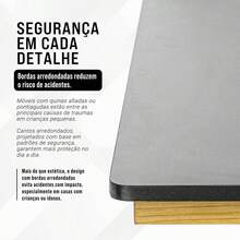 Mesa de Jantar Para Apartamento Americana Bordas Arredondadas - Preto - Visão 4
