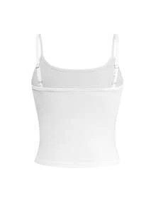 SHEIN | Care Bears 白色吊带背心——舒适、可爱、休闲风格，夏季必备单品 - 本白色 - 查看 4