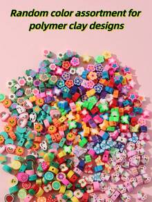 7件套女孩可爱蝴蝶、花朵、水果造型软陶串珠手链套装，适合上学、日常佩戴、节日活动，款式随机。 - 彩色 - 查看 7