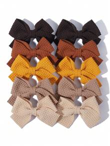 Set de 10 pinzas para el cabello con lazos adorables, accesorios para el cabello hechos a mano para niñas - Multicolor - Ver 7