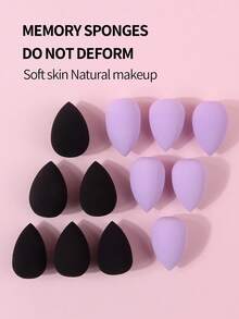 Bộ 12 miếng mút trang điểm mini dành cho nữ năm 2026, mềm mại, đàn hồi, có thể tái sử dụng, dùng cho kem nền và che khuyết điểm, trang điểm hàng ngày. - Nhiều màu - Xem 3