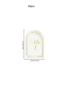 30 Thẻ số bàn cưới từ 1-30, bảng số chỗ ngồi hình vòm, thẻ số bàn màu trắng vàng, số bàn dùng cho tiệc cưới, tiệc sinh nhật, kỷ niệm và tiệc tối tại nhà hàng. - Xem 3