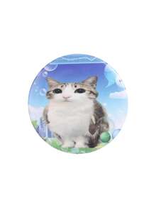 1枚可爱猫咪表情铁皮徽章，柔软治愈系趣味表情圆形铁皮工艺猫咪爱好者胸针，适合猫主人和表情包爱好者，可别在衣服或包包上。 - 彩色 - 查看 9