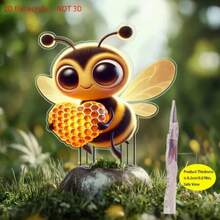 Best-Selling 2D Bohemian Style Cute Bee Acrylic Garden Stake, Outdoor Holiday Decor - B - View 5