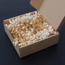 HOSY 50/100 支纯白人造迷你满天星 - 精致易DIY手工花，适用于婚礼、家居、办公室装饰、派对和花园 - 桌面波西米亚风花环，无羽毛，无需用电，适合圣诞节、感恩节和万圣节装饰，圣诞家居礼物，圣诞装饰 - 彩色 - 查看 18