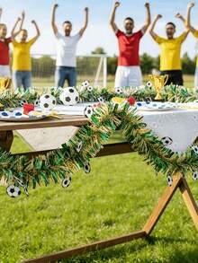 1/2pcs (2m*0.09m) World Cup Decorative Ribbon, Football Decoration Scene Arrangement Ribbon, Metallic Wire Garland - Multicolor - View 5