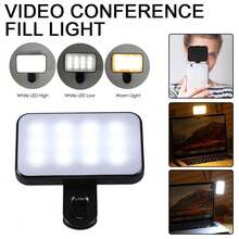 buguangdeng 1 pieza Luz portátil LED para selfie de teléfono, 3 modos de iluminación ajustables, para smartphone, cámara, computadora portátil, selfie, videoconferencia, videoblogging, recargable por USB - Multicolor - Ver 9