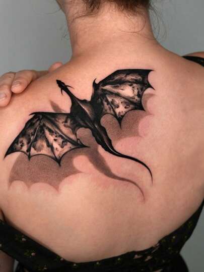 Set de 5 pegatinas de tatuaje temporal de sombra de dragón negro, tatuaje temporal romántico para fiesta, cosplay de anime, tatuajes falsos a prueba de agua de larga duración, coloridos y sexys