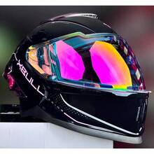 "Casco para Moto Xbull Quantum Mujer – Diseño Negro/Rosa Brillo, Ideal para Dama" - Negro/Rosa1 - Ver 4