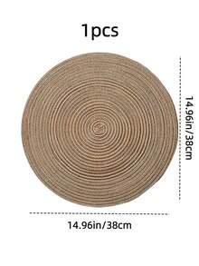 4pcs/6pcs/8pcs/15-Inch Round Woven Table Placemats, Washable Kitchen Dining Mat, Suitable For Family Gathering, Wedding Party (Coffee Brown) - Coffee Brown - View 11