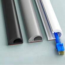 自粘式电线遮蔽器，柔性PVC电线隐藏器，无需钻孔，耐磨，可涂漆，电线管理，保护儿童和宠物，防止电视和办公电线杂乱。 - 1pcs - 查看 2