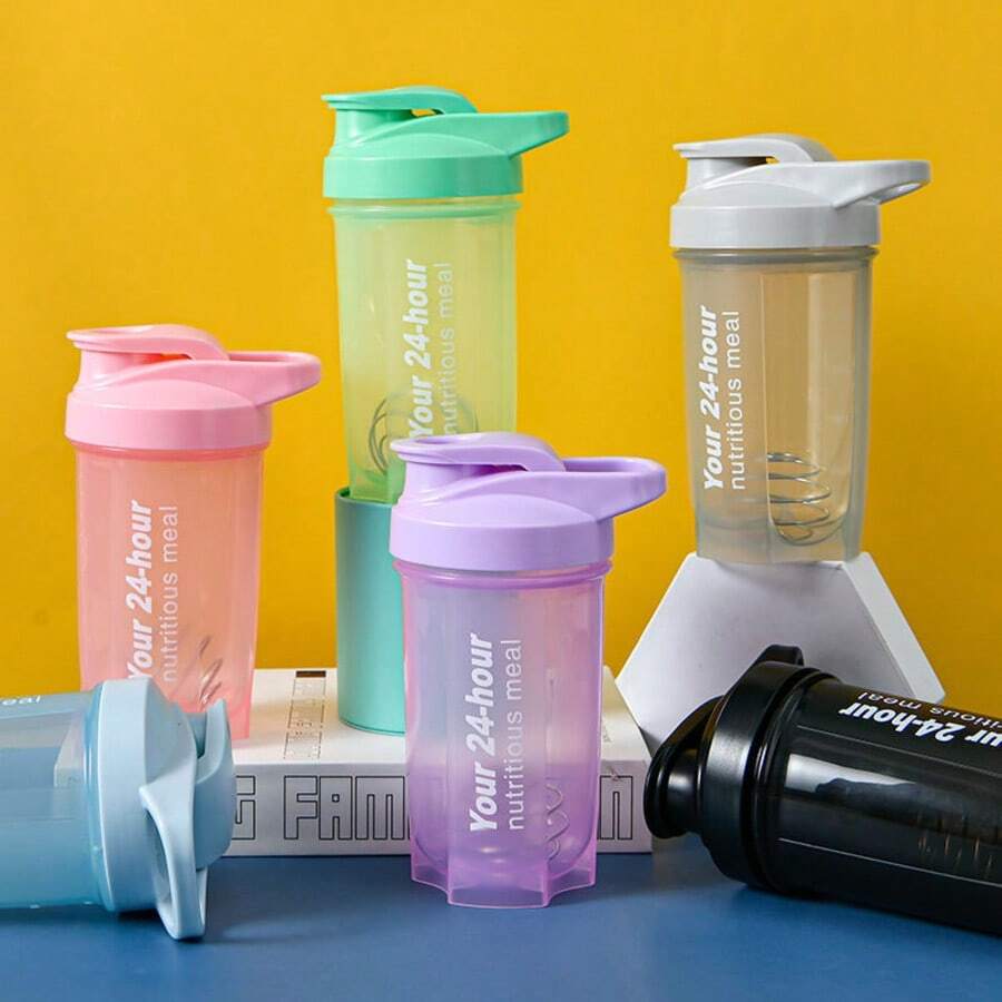 Bình nước thể thao 17oz, cốc lắc bột protein dành cho nam, bình sinh tố thay thế bữa ăn có vạch chia, kèm que khuấy. - Nhiều màu - Xem 1