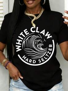White Claw Hard Seltzer Logo T-Shirt For Women And Men Casual Wear Perfect For Outdoor Activities And Leisure Time Suitable For Sports And Recreation - màu đen - Xem 1