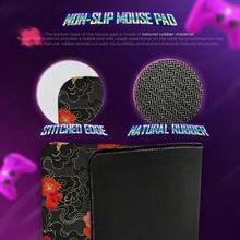 Tấm lót chuột cỡ lớn họa tiết cá Koi Nhật Bản, tấm lót chuột trừu tượng màu đen đỏ vàng, thảm trải bàn văn phòng cỡ lớn phù hợp cho bàn phím và chuột, thích hợp cho thiết lập máy tính văn phòng. - Xem 5