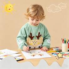 Áo liền quần cho trẻ ăn, áo choàng cho trẻ sơ sinh khi ăn, quần áo hai mặt cho bé, yếm cho bé trai và bé gái, tạp dề cho ăn. - Nhiều màu - Xem 2