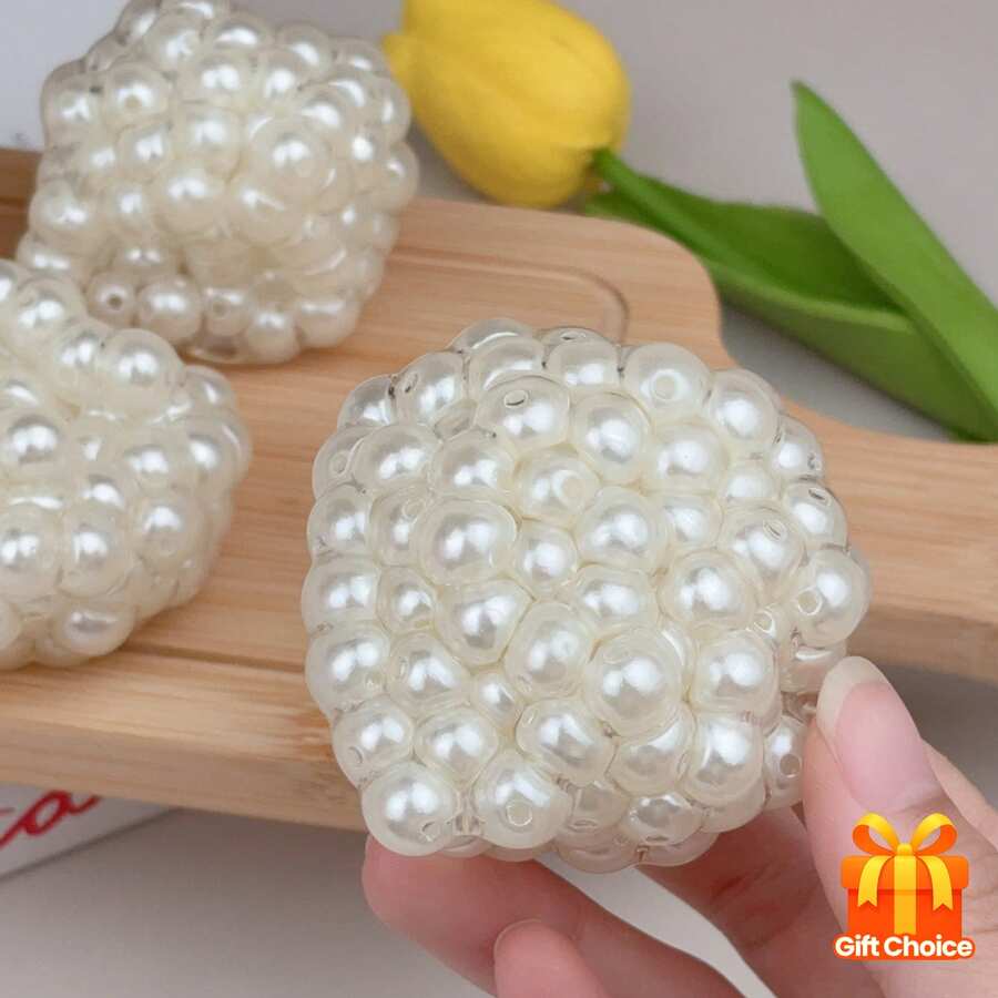 Novelty Toy Pearl Slow-Rebound Handmade Ball, Exquisite Swirl Texture, High-Gloss Portable Desk Decoration, Party Gift, Birthday, Easter Small Gift Box - One Handmade Pearl Ball - View 1