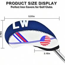US Club Covers 11 PCS Premium Neoprene Cover Set Iron Covers Set Headcover Protective Covers Irons Black Red Blue Green Yellow Orange - Royal Blue - View 3