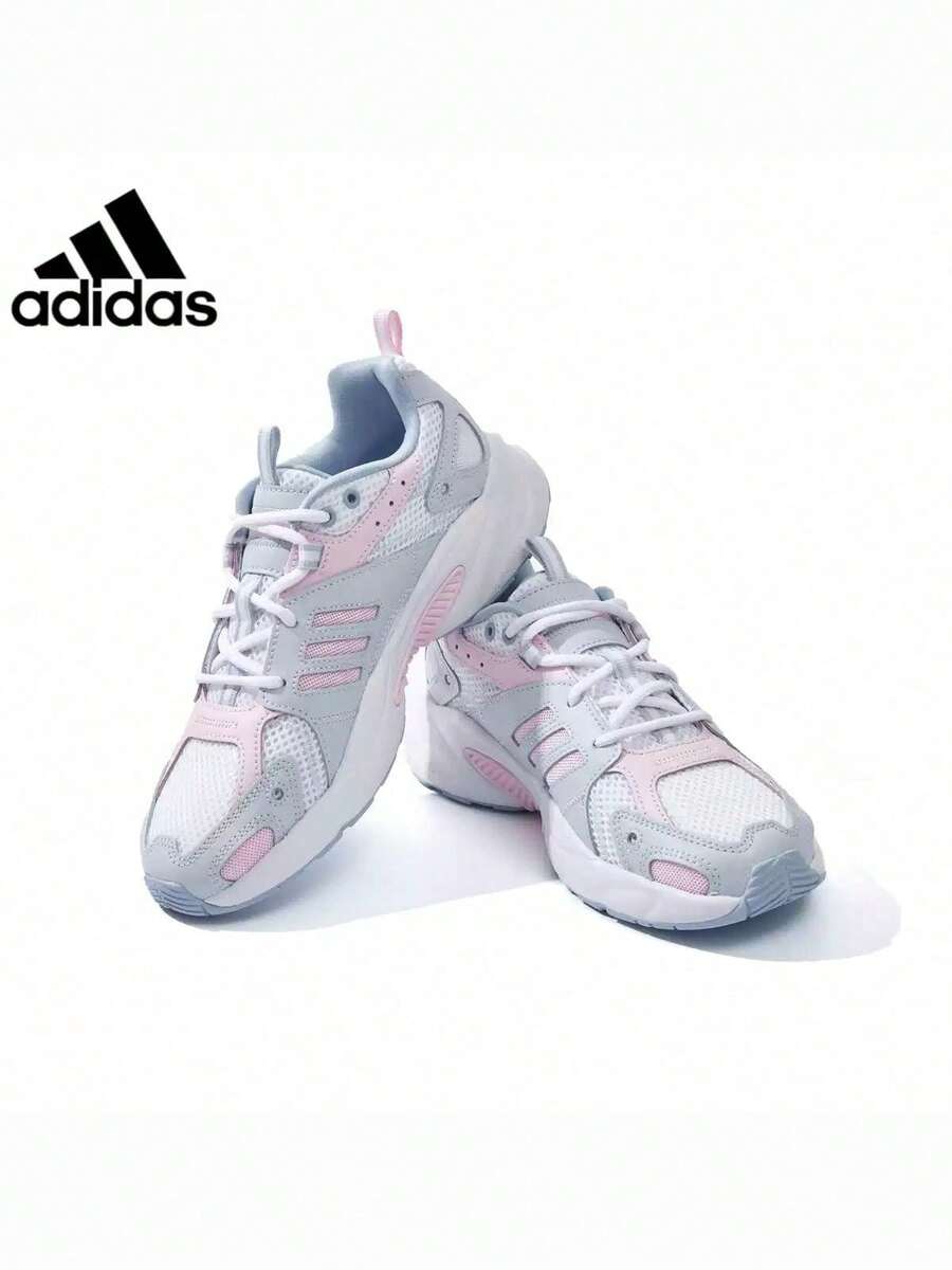 Adidas 女士减震户外运动休闲鞋 - 白色/粉紅色 - 查看 1
