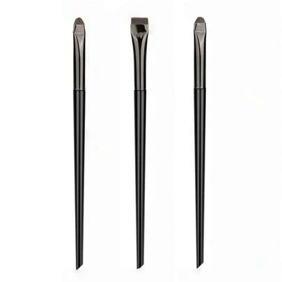 Bộ 3 cọ kẻ mày chuyên nghiệp, đầu vát, lông tổng hợp, cán đen, cọ kẻ mắt đa năng dùng cho lông mày, kẻ mắt, che khuyết điểm, trang điểm hàng ngày và du lịch mỹ phẩm.