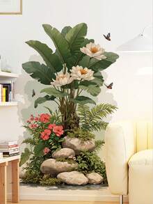 2 Packs Creative Natural Rainforest Theme Large Plant Wall Stickers, Made Of Removable Self-Adhesive PVC Waterproof Material, Suitable For Bedroom, Living Room, Entryway, Office Decoration, And Also As A Holiday Gift - Wall Stickers - View 2