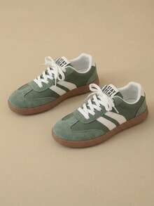 Women's Flat Casual Shoes, Fitness Walking Shoes, Lightweight Comfortable Retro Sneakers - 綠色 - 查看 6