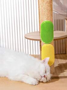 1件装猫咪去毛刷，宠物梳毛刷，猫咪抓板，猫咪按摩刷，猫咪抓挠玩具，美容工具 - 查看 8