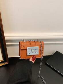 Mini Handbag, New Versatile Small Niche Chain Shoulder Square Bag For Women - Brown - View 10