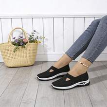 Women's Wedge & Platform Shoes, Spring/Summer 2026 New Arrival. Breathable Knit Flat Walking Shoes, Lightweight, Casual, With A Non-Slip Soft Sole, Comfortable Everyday Athletic Shoes, Suitable For Outdoor Wear And All Seasons. Stylish Women's Shoes, Perfect For Commuting, Walking, Shopping, And Everyday Wear. A Must-Have Item For Summer Outfits - Tennis Shoes,Black Casual Shoes - 黑色 - 查看 7