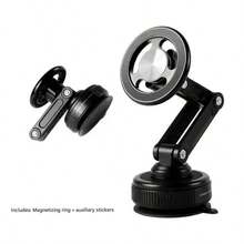 Adjustable Magnetic Suction Cup Car Phone Holder 2026 New Extended Angle Foldable Universal Dashboard & Air Vent Mount 360° Rotation Mechanical Suction Cup Suitable For IPhone Android Phones Navigation Devices Ideal Car Accessory Gift For Family And Friends Mother's Day Gift Birthday Celebration - Multicolor - View 8