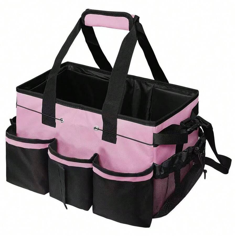 Multi-Functional Cleaning & Storage Bag, Multi-Layer Tool Organizer Pouch, Portable Home Cleaning Supplies Storage Bag - Multicolor - View 1