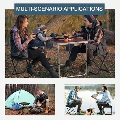 1. Ghế xếp di động, lý tưởng cho các buổi dã ngoại, cắm trại và câu cá ngoài trời. Nhỏ gọn và nhẹ với khung kim loại bền chắc. Hoàn hảo cho cắm trại, dã ngoại, bãi biển, các chuyến đi đường dài, cũng như các vật dụng cần thiết cho cắm trại và dã ngoại.