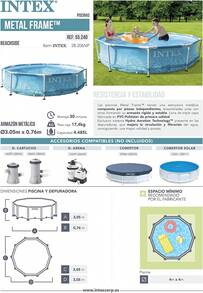 Intex Beachside Frame Pool 305 X 76 Cm With Pool Cover And Mat - Blue - View 7