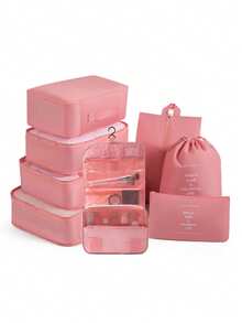 Bộ 9 túi đựng đồ du lịch, túi đựng đồ cỡ lớn có khóa kéo, túi du lịch xách tay, túi sắp xếp đồ, túi lưới, túi đựng mỹ phẩm, túi đựng giày, túi đựng chai nước, túi dây rút, túi sắp xếp đồ thông thường, túi hành lý, túi đựng đồ lót, túi đi bệnh viện, áo sơ mi, đồ lót, quần áo, mỹ phẩm, đồ dùng vệ sinh cá nhân, bộ bàn chải và kem đánh răng chống nước, phong cách Bohemian. - Nhiều màu - Xem 27