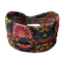 1条波西米亚印花发带，吸湿排汗运动瑜伽发带，女士沙滩配饰夏季穿搭 - 彩色 - 查看 27