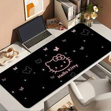SANRIO 1pc Game Mouse Pad, Black Background Butterfly Pattern, With Non-Slip Rubber Base. An Excellent Desktop Accessory For Office, Study Or Home Decor. This Mousepad Makes An Ideal Gift For Fans And Friends. Office Desk Desk Office Supplies Office Accessories Desk Mat Study Table Mouse Pad For Desk Desk Decor - 1 - View 1