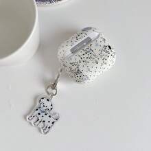 Ốp tai nghe hình chó đốm vẽ tay graffiti sáng tạo thời trang kèm mặt dây chuyền, tương thích với Pro 3, New Pro 2, Apple 4 Minimalist 3, ốp tai nghe cá nhân hóa thế hệ 1/2 dành cho nữ. - trắng - Xem 9