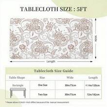 Vintage Baroque Patterned Waterproof Tablecloth, Oil And Stain Resistant Rectangular Dining Table Cover, Suitable For Outdoor Camping, Picnic, Patio, Home, Restaurant, Kitchen, Party Decoration - B - View 2