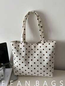 新款春夏波点手提包，大容量可爱女童单肩包 - 白色 - 查看 1