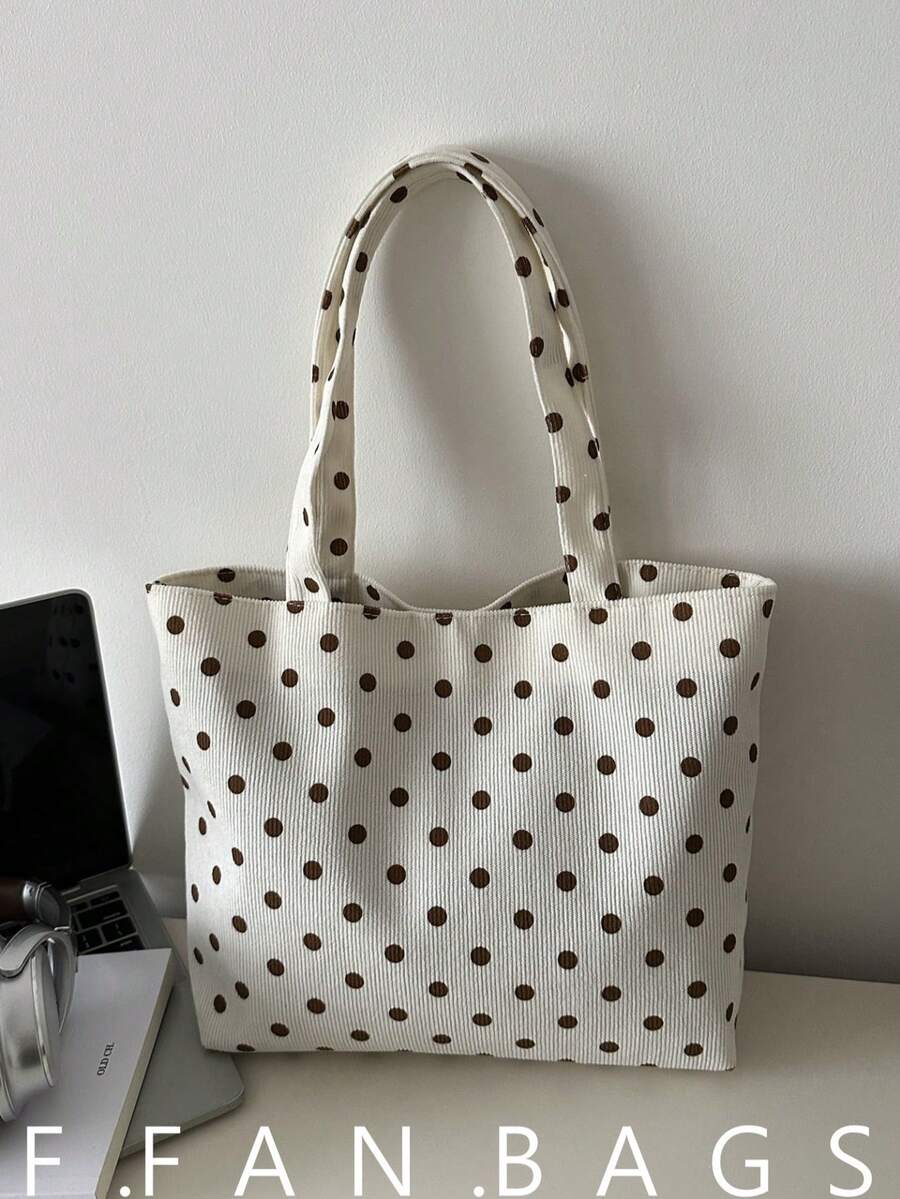 新款春夏波点手提包，大容量可爱女童单肩包 - 白色 - 查看 1