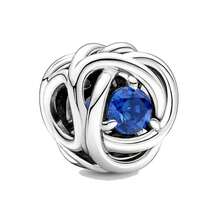 1 pieza Cuenta de encanto de esmalte azul apta para pulsera europea original, regalo de joyería DIY para mujeres - Azul - Ver 17