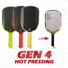 阿加西Pro T700碳纤维匹克球拍，16毫米聚丙烯蜂窝芯，质地柔软，适合专业比赛 - 黃色 - 查看 3