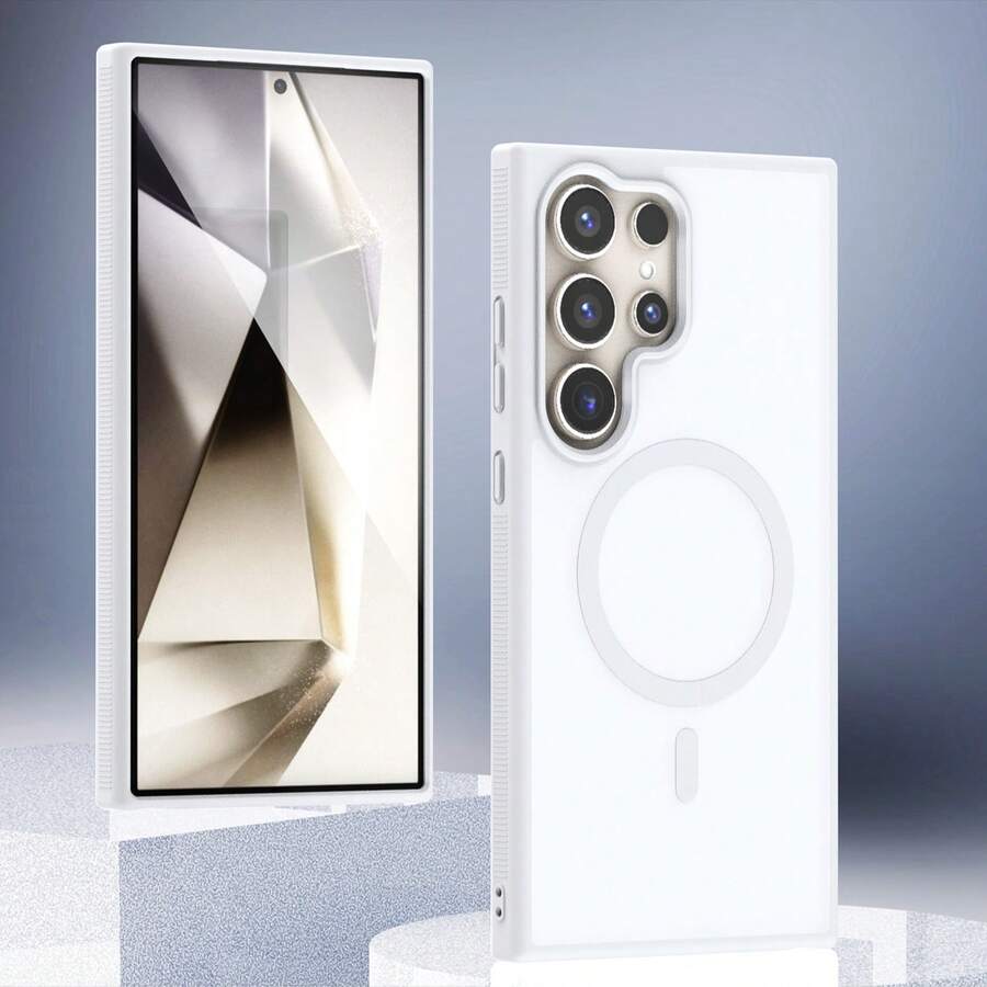 Ốp điện thoại từ tính, tương thích với Apple 17 16 15 14 32 1 Pro Max, Galaxy S26 5 4 32 Plus Series, chống rơi, chống trượt, không ố vàng. - trắng - Xem 1