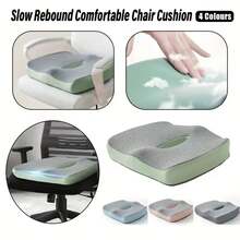 Almohada de apoyo lumbar de espuma viscoelástica, cojín ergonómico corrector de postura de 3 zonas, alivia el dolor de espalda, apto para oficina, asiento de coche, silla de ruedas - A - Ver 4