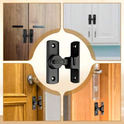 2 Sets Flip Barn Door Latch Lock, Sliding Barn Door Lock, Anti-Theft Sliding Door Lock Flat Lock Suitable For Barn, Garden, Bathroom, Outdoor, Garage, Windows, Sliding Doors