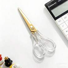 Tijeras transparentes de acrílico minimalistas y de lujo prácticas, pinzas para cejas de acero inoxidable dorado, herramienta de corte manual - A - Ver 7