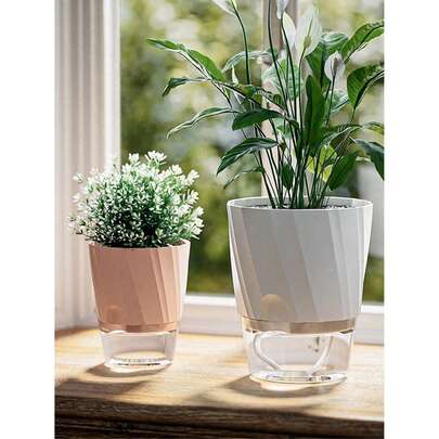 Small Plant Pots, Plastic Planters With Drainage Holes And Saucers For Flowers Plants, Succulents, Seed Starting Pots, Terracotta