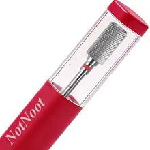 NotNoot 1 mũi khoan móng tay acrylic bằng vonfram cacbua, 3/32" hình trụ phẳng chuyên nghiệp 2 chiều, dùng để đánh bóng và tẩy keo móng tay. - Nhiều màu - Xem 3